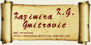 Kazimira Gmitrović vizit kartica